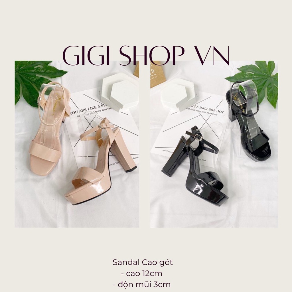 Giày cao gót quai ngang độn đế, đế đúp, độn mũi, Xăng đan nữ 12cm 15cm GIGISHOP S635