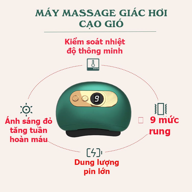 Máy massage cơ Máy mát xa mặt Chăm sóc da mặt Máy cạo gió Thải độc Giảm đau nhức mệt mỏi Chống lão hóa Thon mặt BH 6th