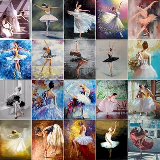 Bộ Tranh Đính Đá Tự Làm Hình Cô Gái Múa Ba Lê Sang Trọng Dùng Để Trang Trí Tiện Dụng
