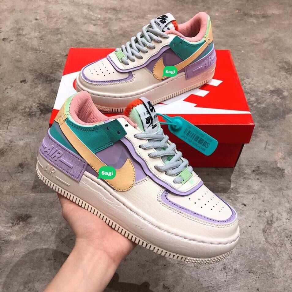 Giày air force 1 af1 shadow 7 màu thể thao sneaker nam nữ cổ thấp full box