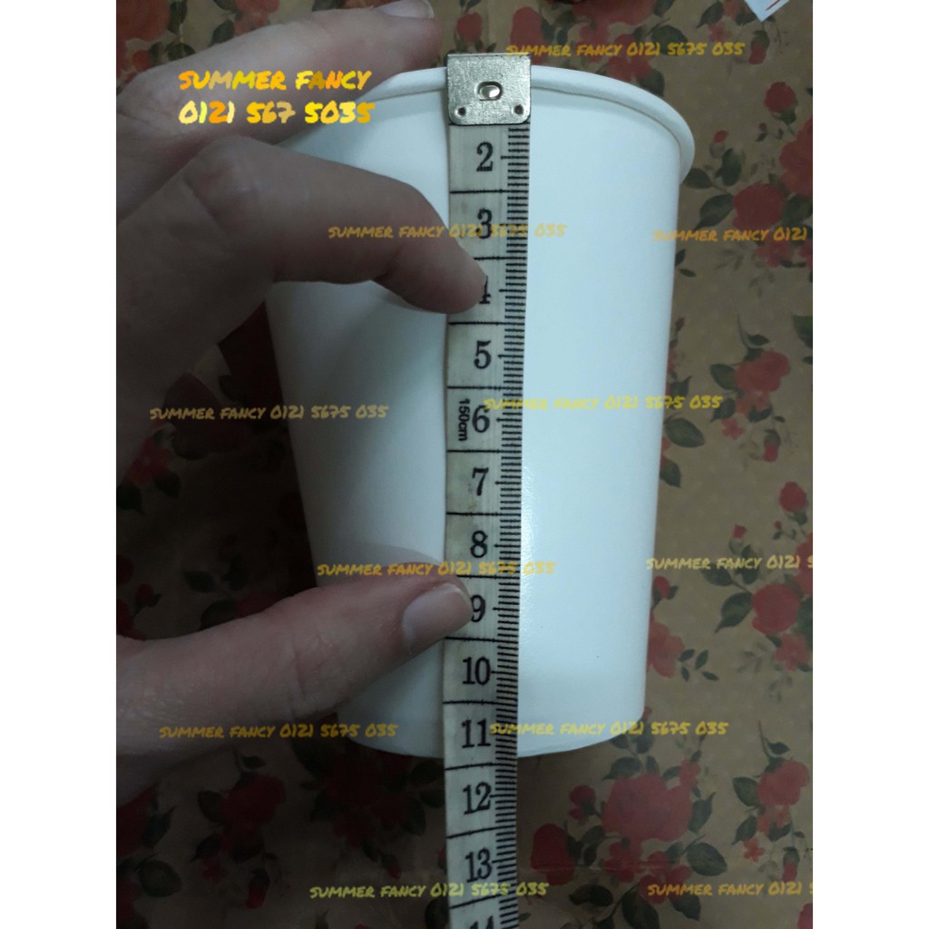 50 Ly giấy 350ml cacao nóng không kèm nắp cao 10.9cm / cốc giấy - Paper cup THU