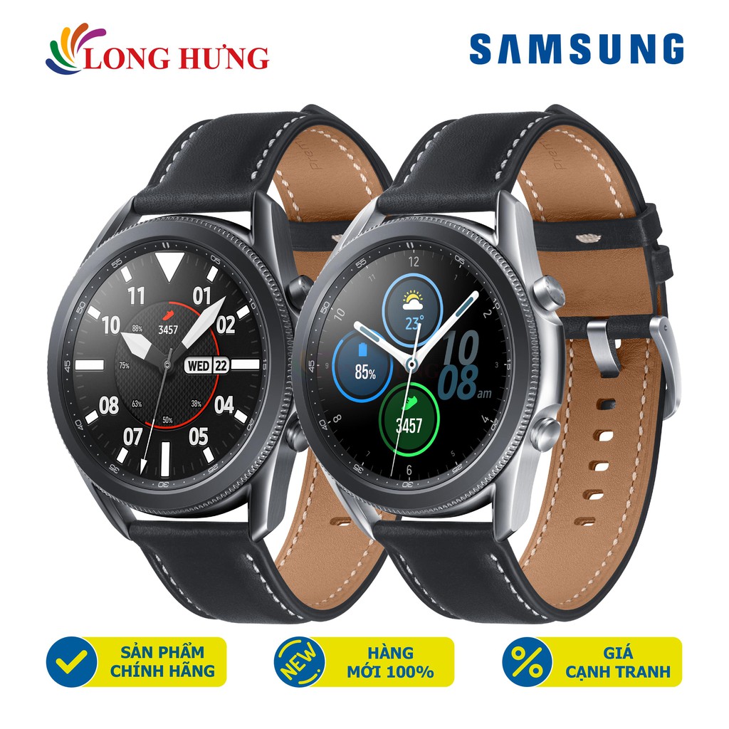 Đồng hồ thông minh Samsung Galaxy Watch 3 viền thép dây da Hàng Chính Hãng