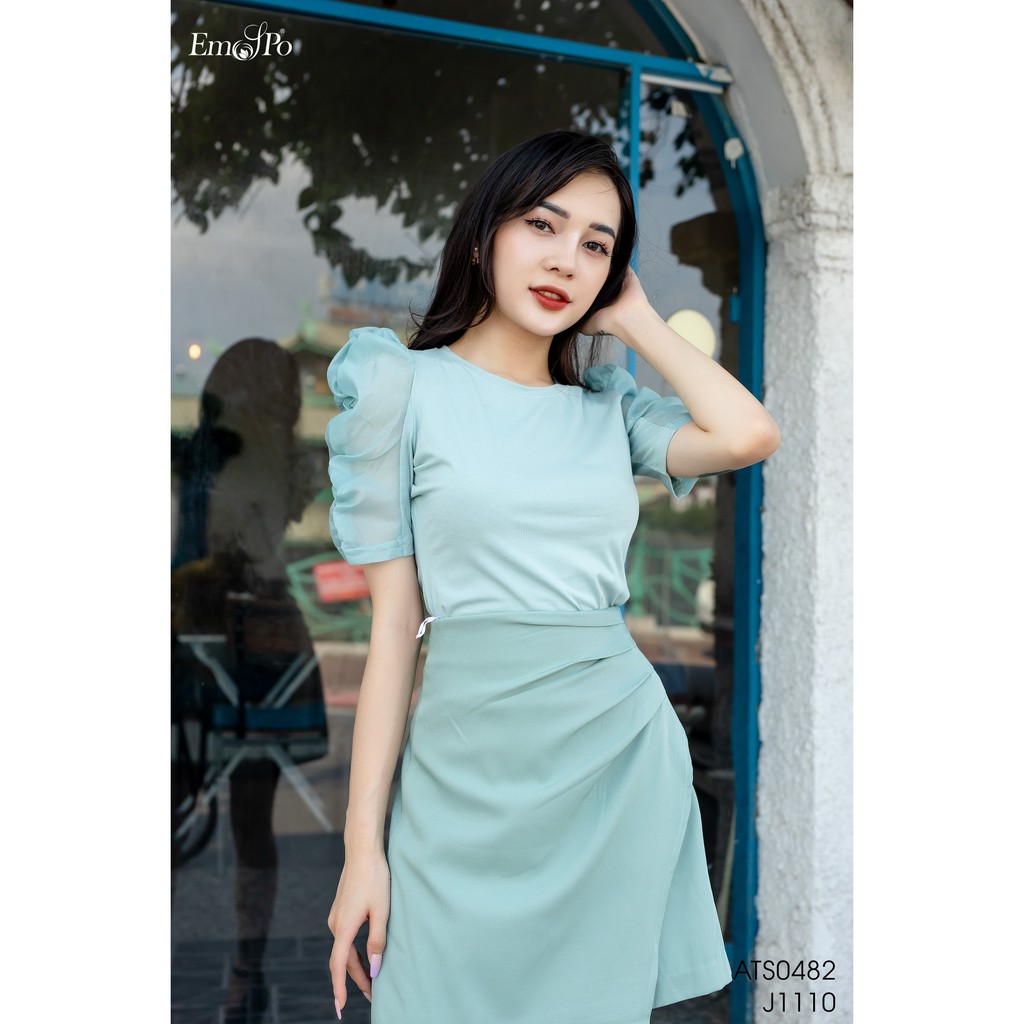 Chân váy dáng A tà chéo, ly bung Emspo J1110