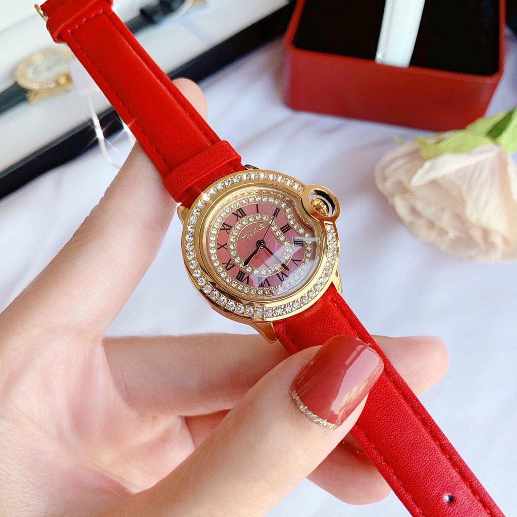 Đồng hồ nữ dây da Mike 8403 chính hãng, mặt tròn, chống nước bảo hành 12 tháng