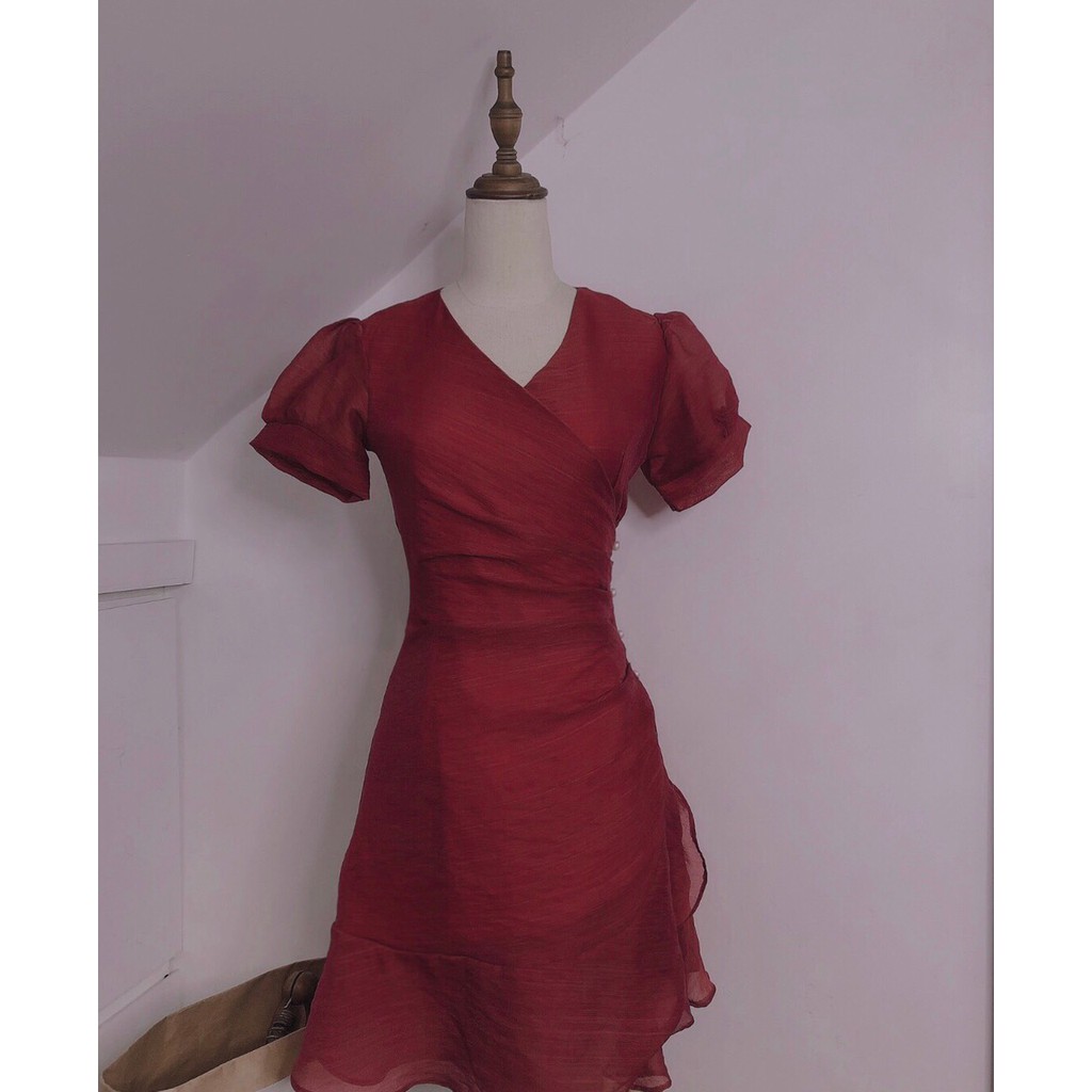 Đầm dự tiệc cổ chéo đính hạt sang trọng [KÈM ẢNH THẬT] | BigBuy360 - bigbuy360.vn