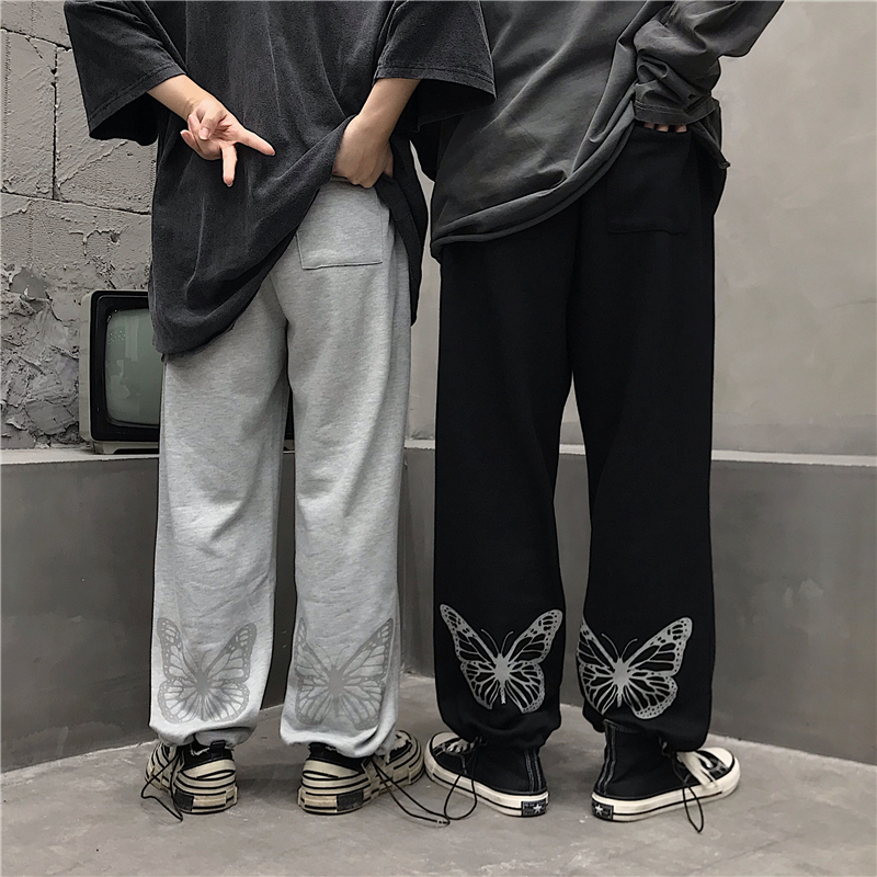 Quần Dài Thiết Kế Thoải Mái Thời Trang 217099Quần Dây Rút Dáng Rộng In Hình Bướm Phản Quang Cá Tính Cho Nam Nữ | BigBuy360 - bigbuy360.vn