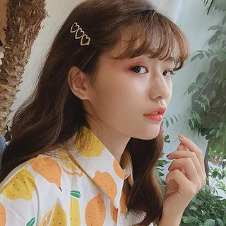Kẹp tóc hình trái tim màu vàng đồng cực xinh