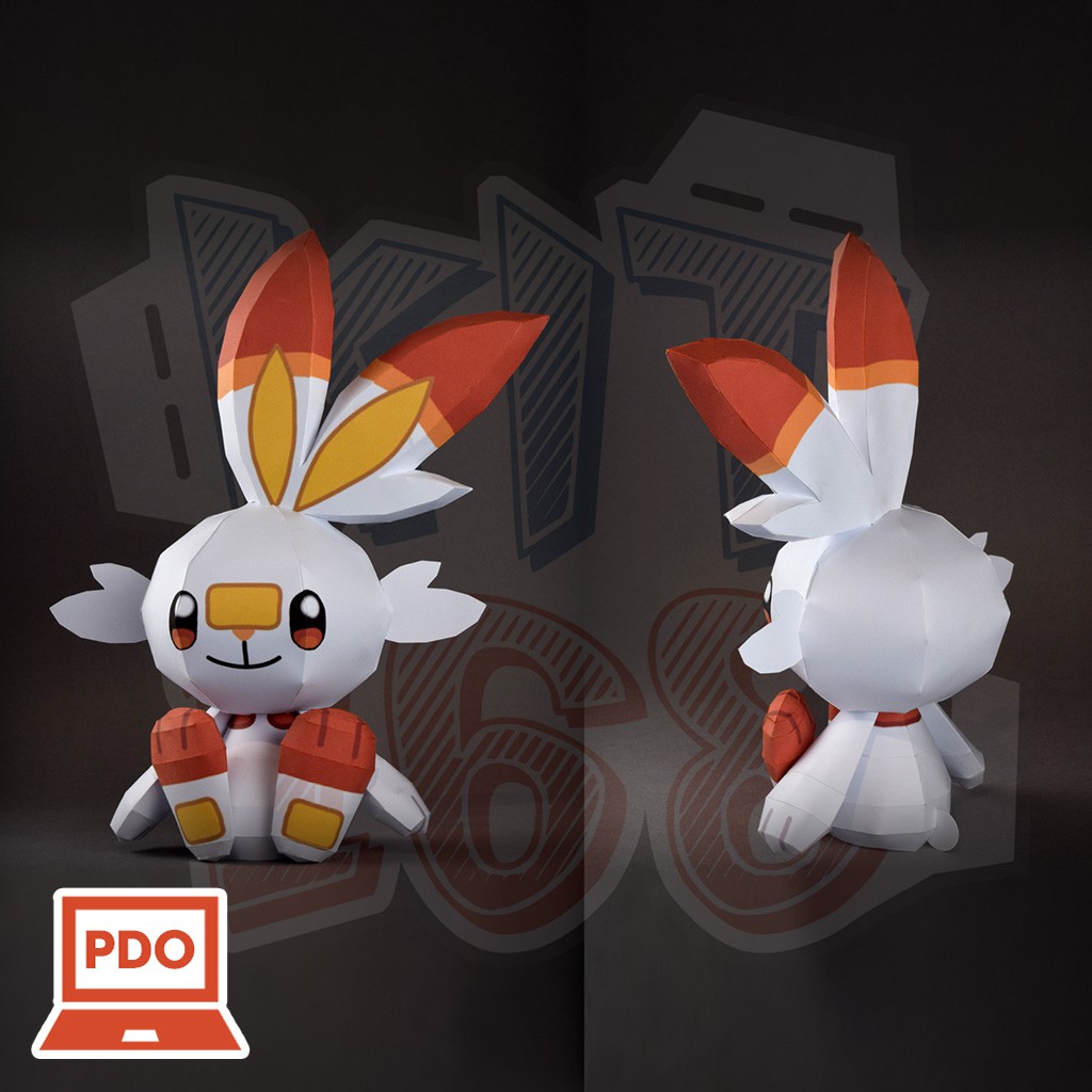 Mô hình giấy Anime Game Pokemon Scorbunny