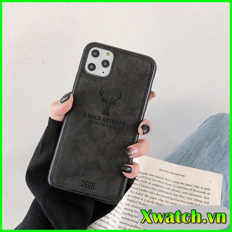 Ốp lưng iPhone 6/6s/6 Plus/6s Plus/7/8/SE/7 Plus/8 Plu Xr X XS max iPhone 11 pro max vải jean Hươu