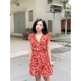 Đầm voan cánh tiên cổ v nhập qc orla dress