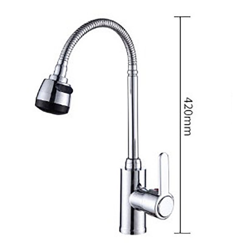 Vòi Rửa Bát Rửa Chén Vòi Chậu Rửa Bát Nóng Lạnh Lò Xo Gắn Tường Chất Liệu ĐÔNG THAU Xoay 360 Độ