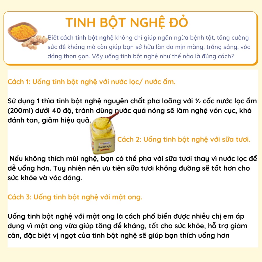 Tinh bột nghệ đỏ nguyên chất dùng đắp mặt và uống Phước Hỷ
