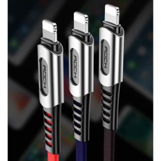 Cáp sạc Iphone dây dù dẹp hiệu Rock chính hãng