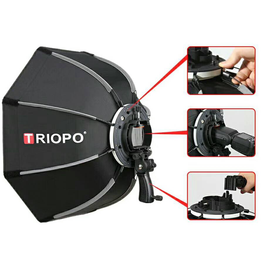 Softbox TRIOPO octagonal KS- 55cm /65cm / 90cm   - Thao tác nhanh , dành cho đèn speedlite