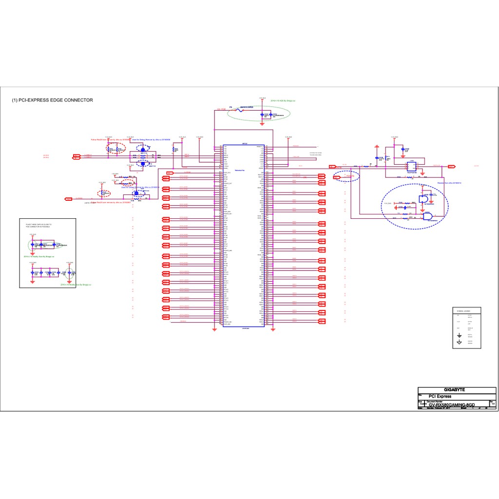Sơ đồ Gigabyte GV-RX580GAMING-8GD Rev 1.0 GV RX580 GAMING 8GD