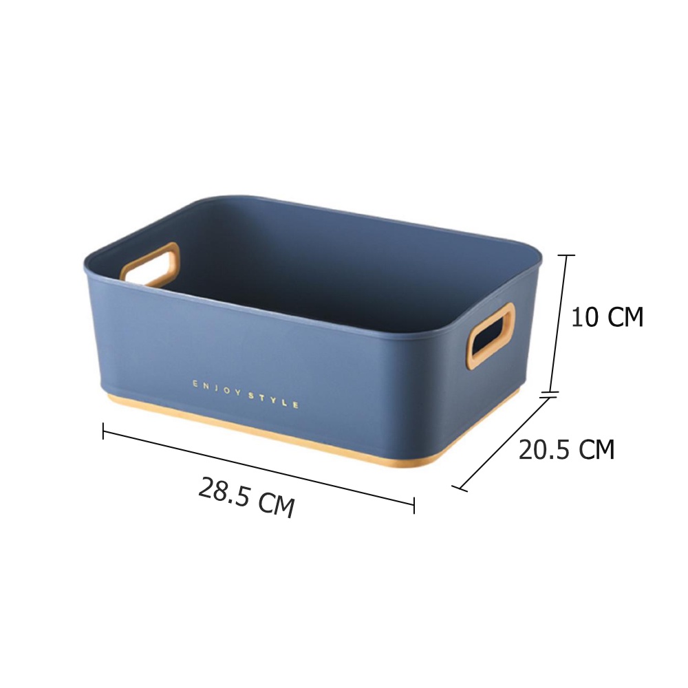 HomeBase STACKO Hộp đựng đồ bằng nhựa EALA W28.1xD20.2xH9.9cm màu xanh dương