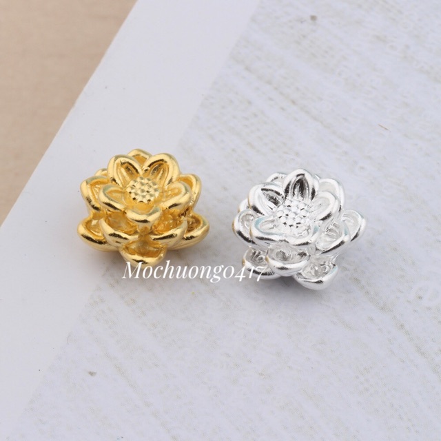 [S925] Charm bạc hoa sen mix vòng tay, vòng cổ, trang trí - MH144