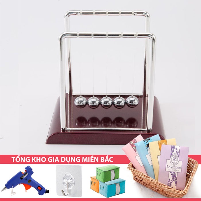 [Tổng Kho Sỉ] QUẢ LẮC Định Luật Vật Lí Newton Inox - Đồ Chơi Khoa Học Dao Động Để Bàn Size 9Cm - 18Cm