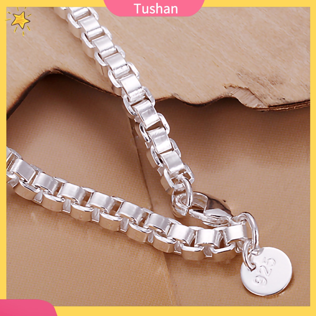 Vòng tay mạ bạc thiết kế đơn giản Unisex