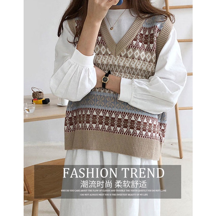 Áo ghi lê len nữ không tay cổ chữ V phong cách Hàn Quốc mới | BigBuy360 - bigbuy360.vn