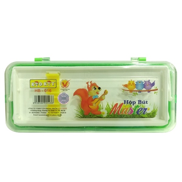 Hộp Bút Nhựa HB-016 Kidkit Master - Màu Xanh Lá (Mẫu Bao Bì Giao Ngẫu Nhiên)