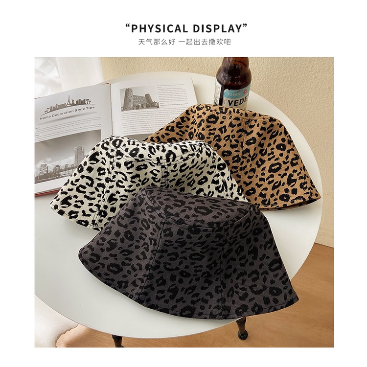 Nón Bucket Chống Nắng Hai Mặt In Họa Tiết Da Báo Phong Cách Retro Thời Trang Xuân Hè Cho Nữ