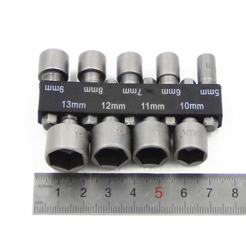 Bộ 9 Khẩu Tuýp Vặn Ốc Lục Giác Gắn Máy Khoan 9 Đầu Vít Bắn Tôn