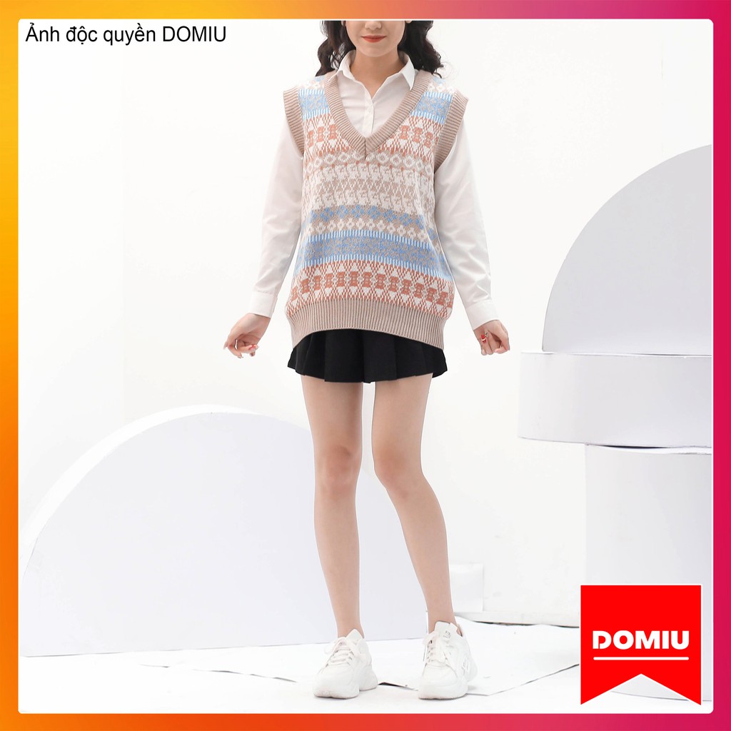 Áo Len Gile Nữ DOMIU Thổ Cẩm Ấm Áp