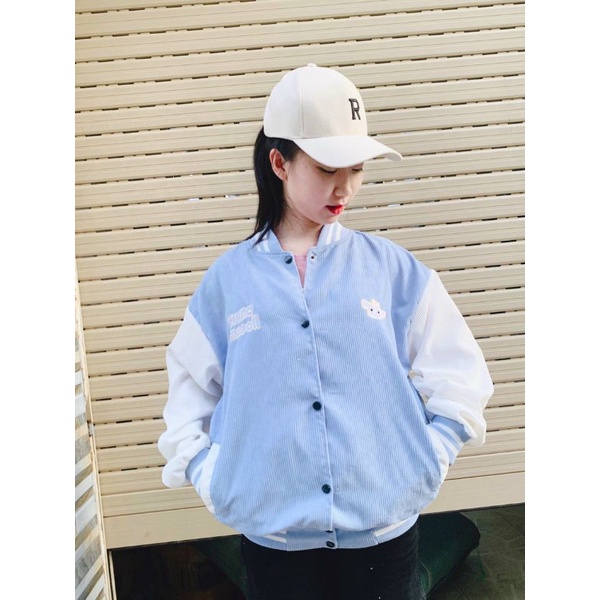 KHOÁC BOMBER THÊU UNISEX - ẢNH THẬT