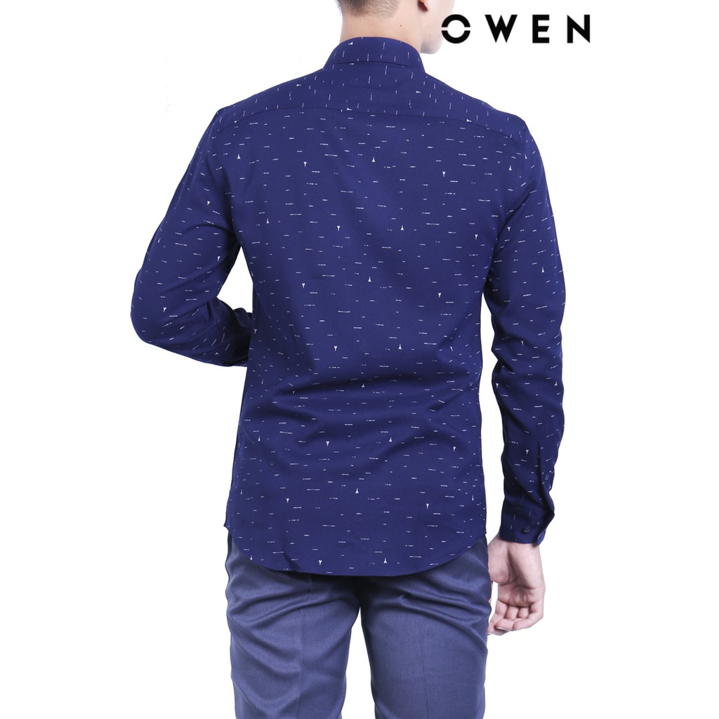 Áo sơ mi dài tay nam Owen Bamboo Slimfit màu xanh - AS91561DT
