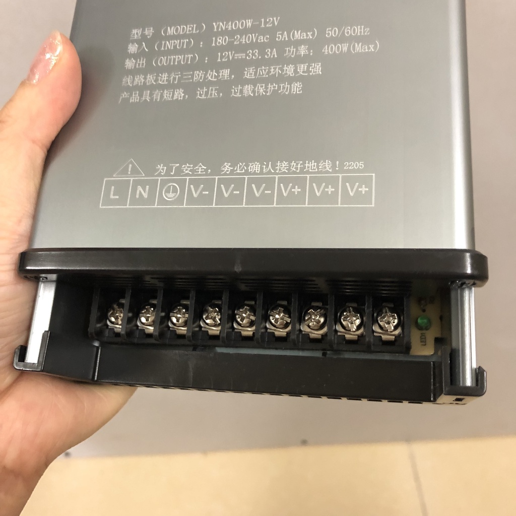 Nguồn vỏ nhôm 12V 33A 400W ngoài trời chống nước chính hãng