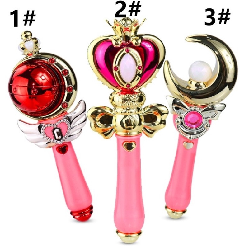 Sailor MOON Magic Wand Stick Rob Cosplay Nhiều Âm thanh & Đèn 19cm