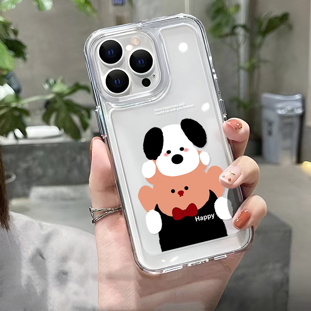 Ốp Điện Thoại Trong Suốt Hình Gấu / Cún Cho iphone 14 Pro Max Plus 13 11 12 7Plus X XR XS Max 7 8 SE 2020