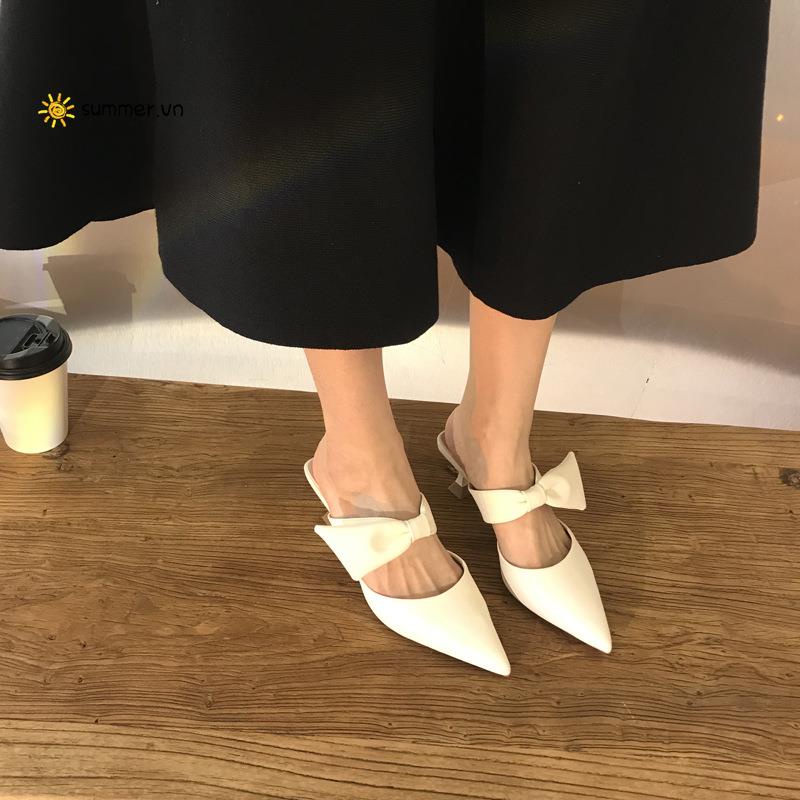 Giày Cao Gót Mũi Nhọn Thời Trang Xuân Hè Pháp Hàng Mới 2022