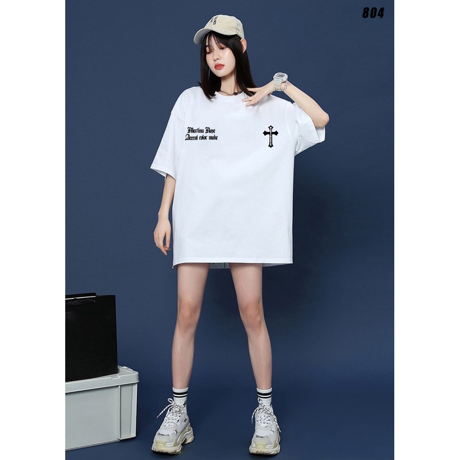 Áo phông tay lỡ nam nữ unisex form rộng Cây thánh giá 804 HY KOREA