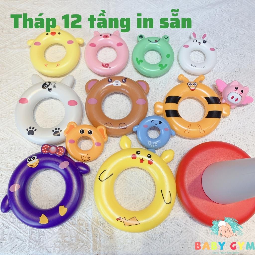 Đồ Chơi Tháp Xếp Chồng Giúp Bé Nhận Biết Màu Sắc Kích Thước – Tháp Cầu Vồng Phát Triển Tư Duy