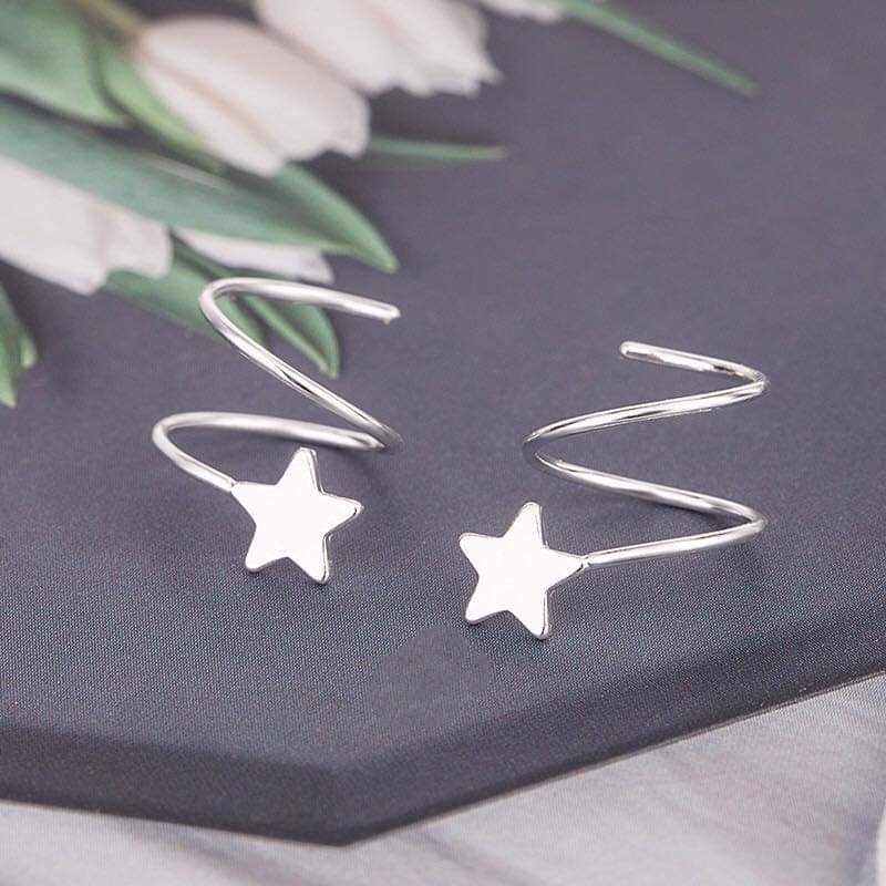 Khuyên tai bạc Khuyên Sao chổi Van Jewelry V10203 xoắn vòng cá tính