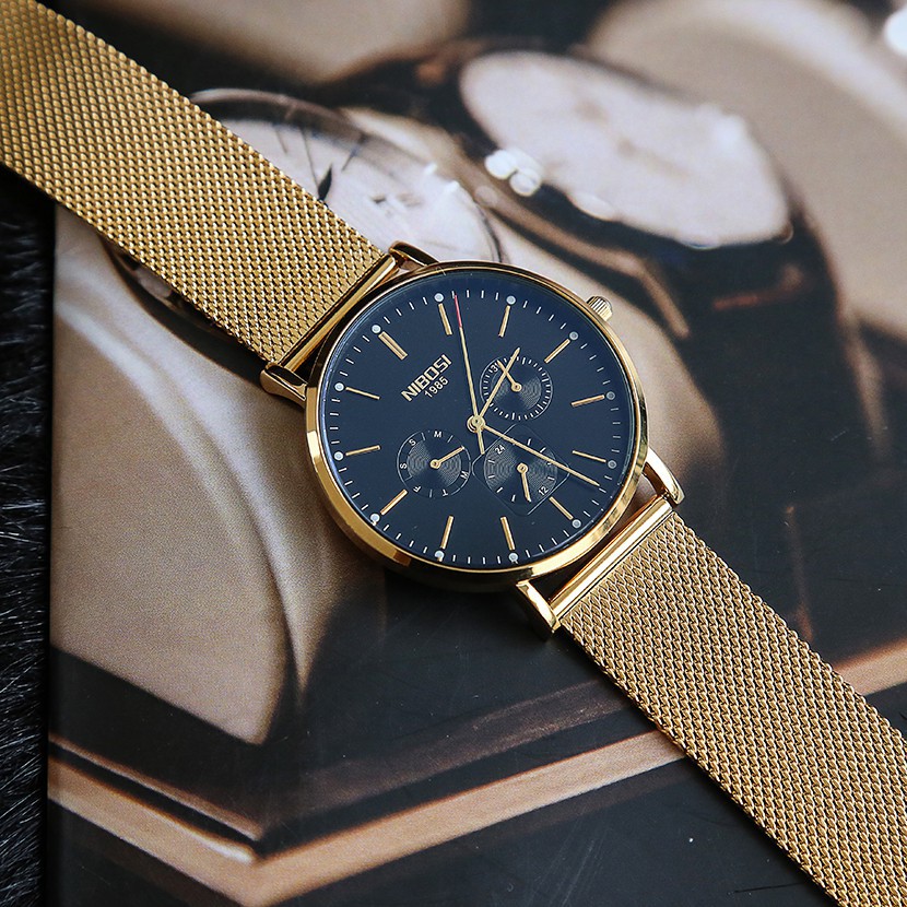 [Tặng vòng tay] Đồng hồ nam NIBOSI chính hãng NI2321-1.01 fullbox dây đeo hợp kim