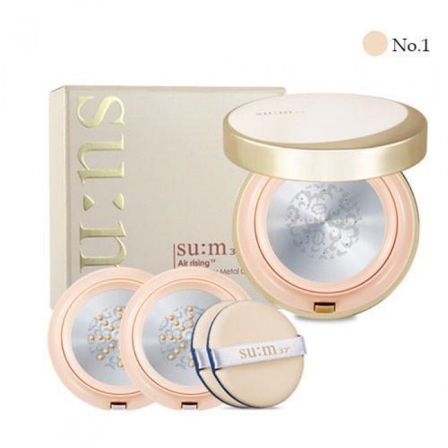 Phấn nước Su:m37 giúp da khô thoáng Air Rising Glow Cover Metal Cushion | BigBuy360 - bigbuy360.vn