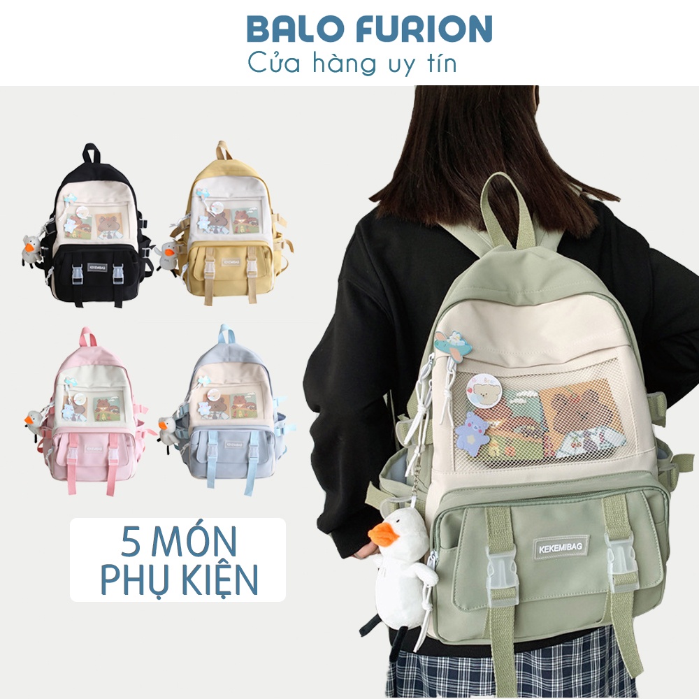 Balo Đi Học Nữ Ulzzang Kekemi Bag Thời Trang 4 Màu