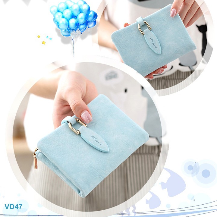 🍀 Ví tiền nữ da mềm khóa cài chiếc lá siêu dễ thương màu hồng- VH47 | BigBuy360 - bigbuy360.vn