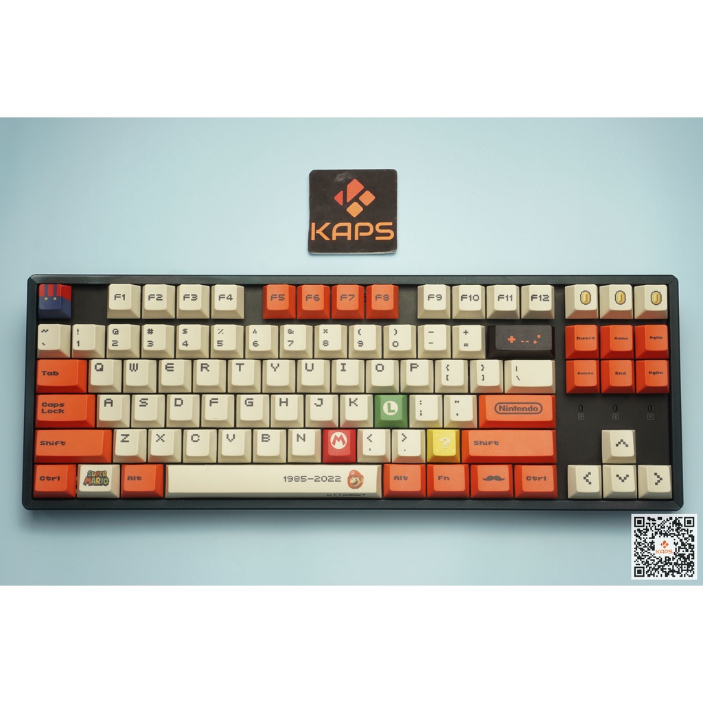 Keycap MARIO 2022 Full-box - 127 nút - CHERRY - PBT - Dyesub - cho bàn phím cơ (Filco, Leopold, IKBC, Edra, keychron)