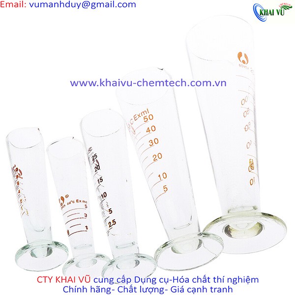 LY thủy tinh có chân kẻ vạch chia chính xác 50ml 100ml 250ml 500ml 1000ml có chân