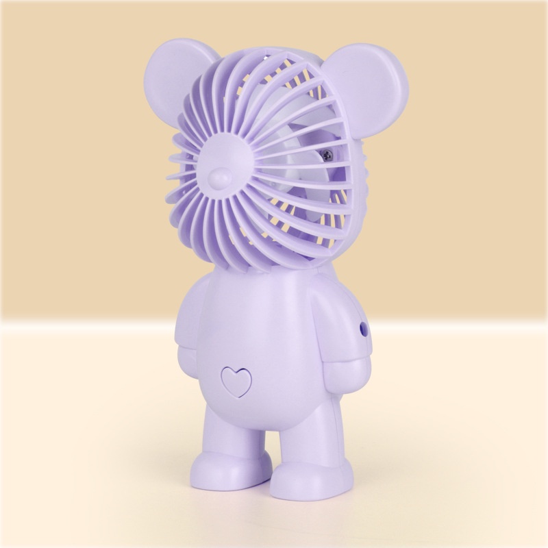 Quạt mini cầm tay Bearbrick, quạt sạc tích điện hình gấu nhiều màu sắc Ráp tiện lợi mang đi học, đi làm, đi du lịch