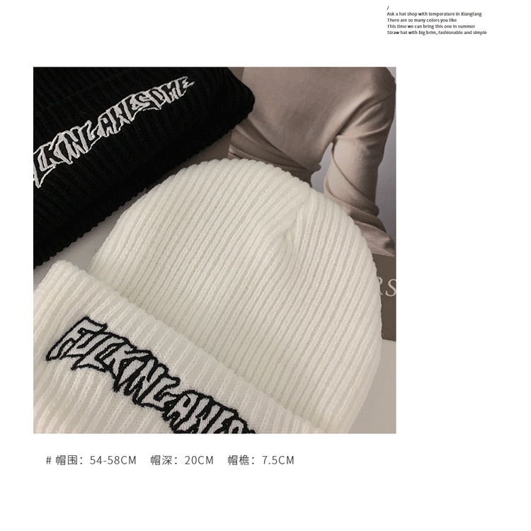 Nón beanie trùm đầu dệt kim thời trang thu đông cho cả nam và nữ