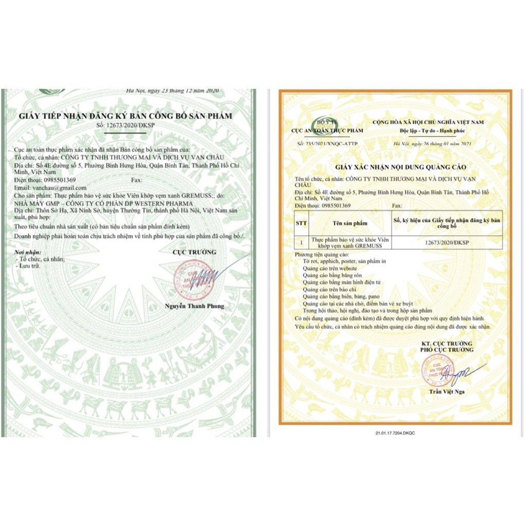 Viên khớp vẹm xanh GREMUSS [CHÍNH HÃNG] hộp 2 lọ x 30 viên