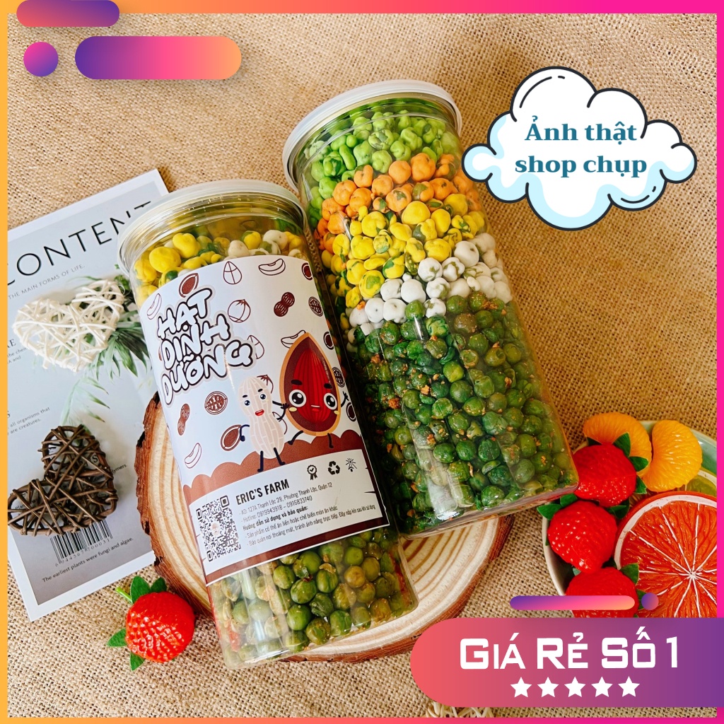 Đậu hà lan mix 5 vị Eric's Farm 420g, thơm giòn, ăn vặt Sài Gòn vừa ngon vừa rẻ