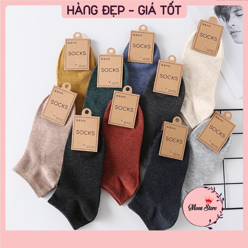 Tất cổ ngắn muối tiêu Unisex đa sắc chống hôi chân cực đep (màu tối)