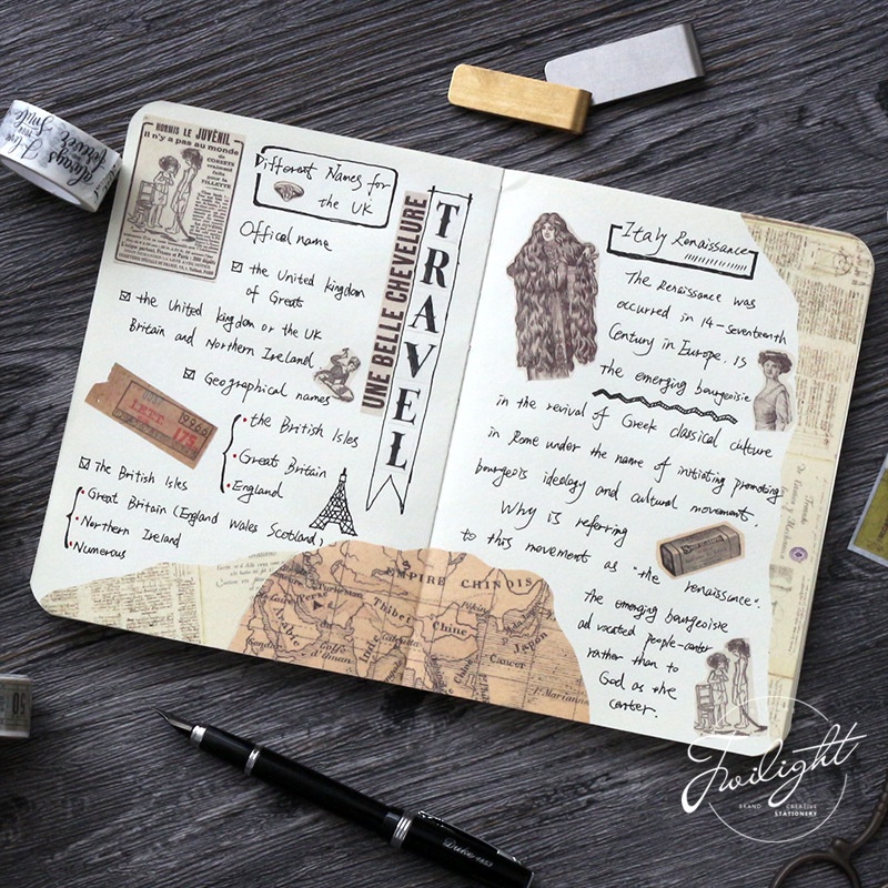 Cuộn Băng Dính Washi phong cách Vintage HD4-K89 trang trí DIY, Bullet Journal