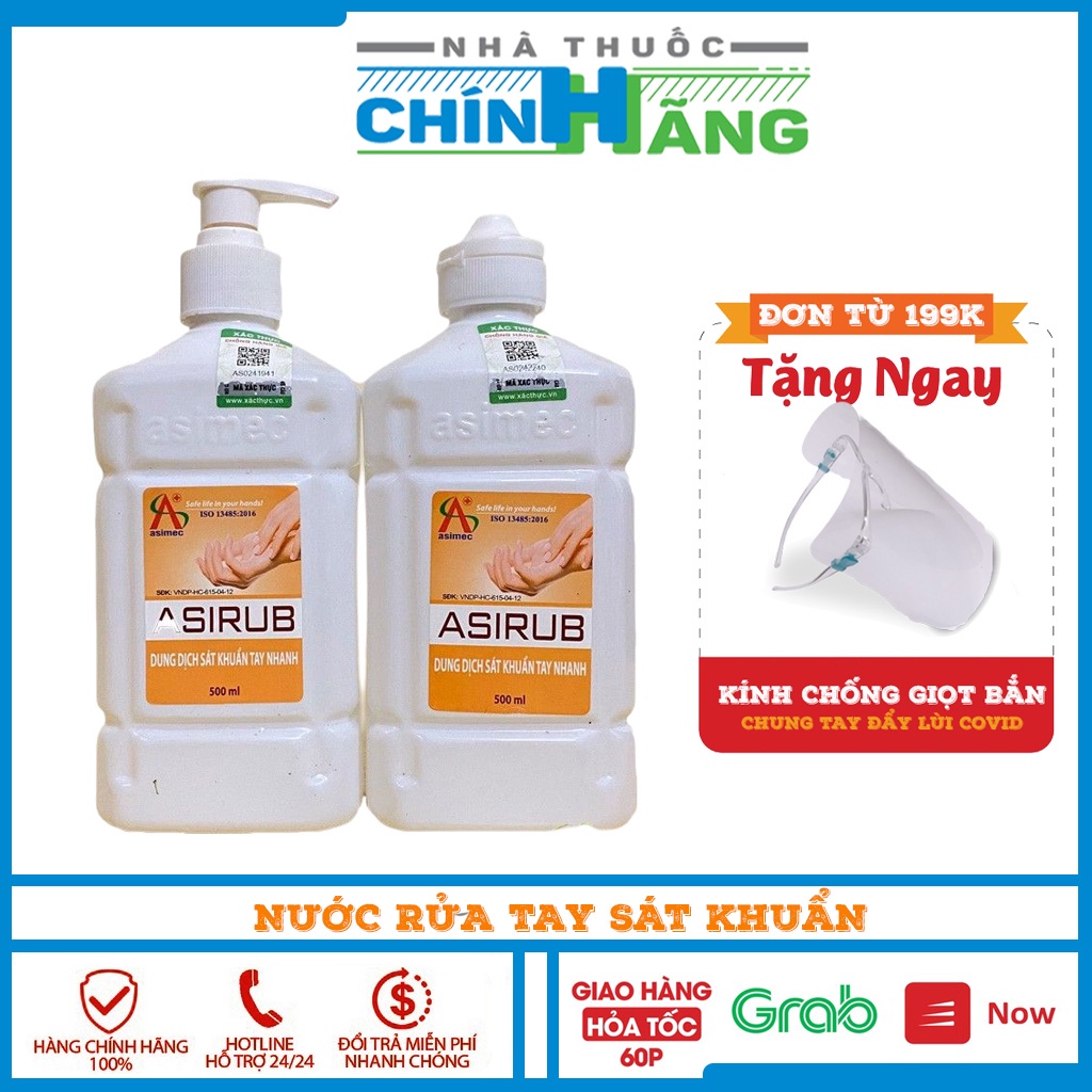 Dung dịch sát khuẩn tay nhanh Asirub - Chai 500ml